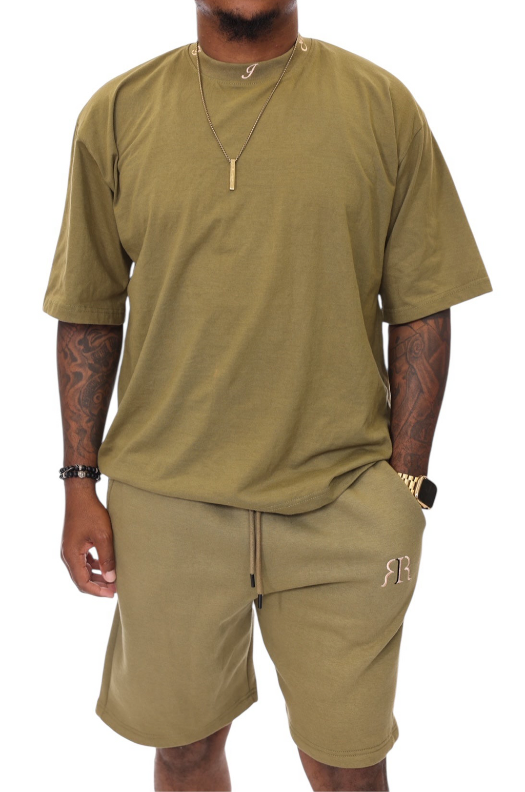 Oversized “Family is Everything” Tee – Olive