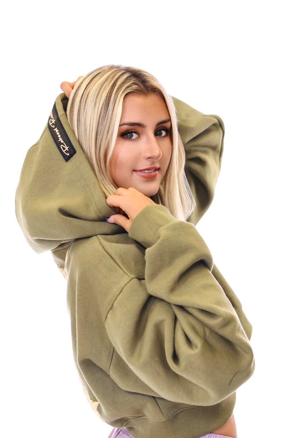 Oversized “Family Is Everything” Cropped Hoodie – Olive